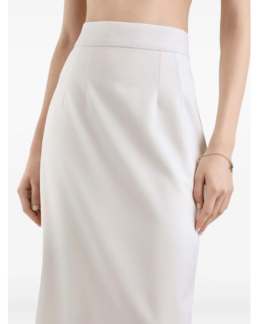 Dolce & Gabbana White Midi Pencil Skirt