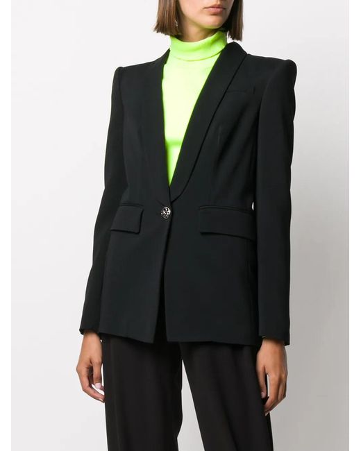 Philipp Plein Black One-Button Blazer