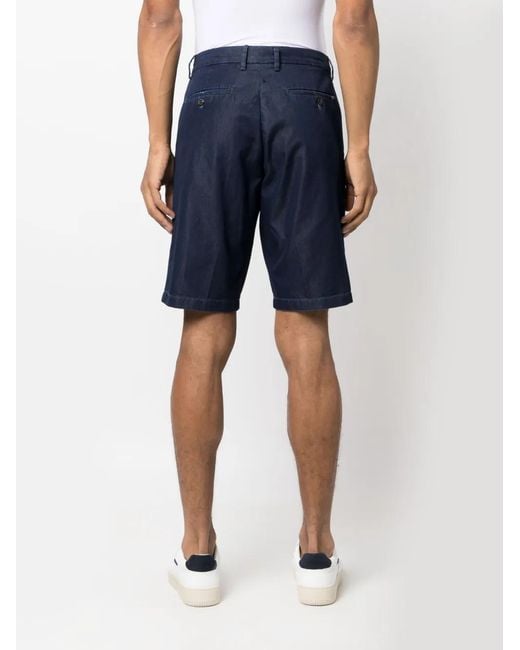 Paul & Shark Blue Logo-Charm Denim Bermuda Shorts for men