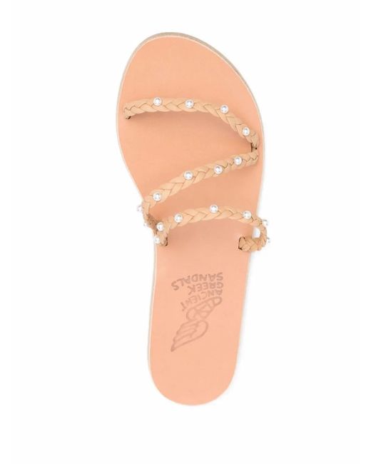Ancient Greek Sandals Multicolor Ekaterini Pearl Leather Sandals