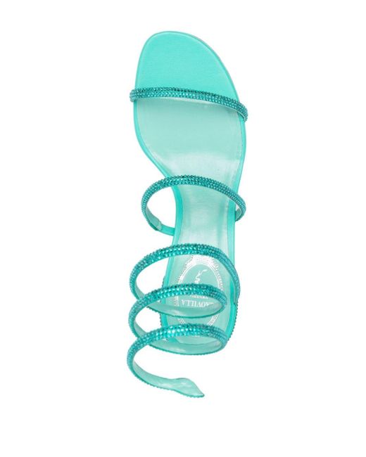 Rene Caovilla Blue Cleo Crystal-embellished Sandals