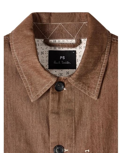 Paul Smith Brown Buttoned Denim Jacket for men
