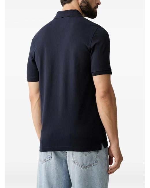 Guess Blue Logo-Patch Polo Shirt for men