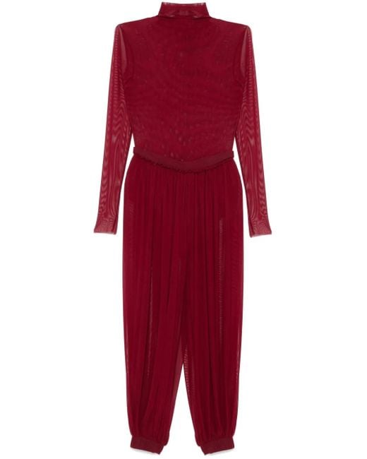 Atu Body Couture Red Mesh Trousers Set