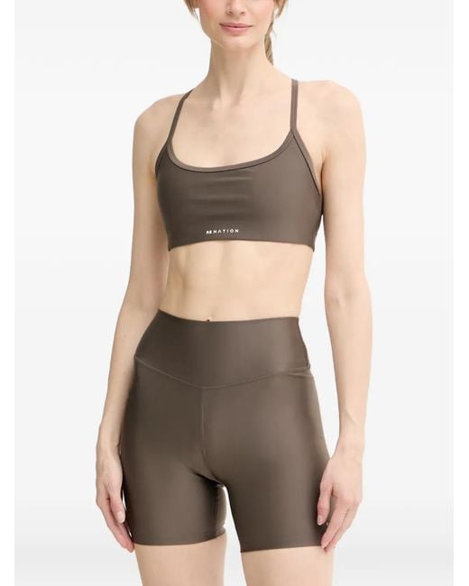 P.E Nation Brown Fairmont Sports Bra