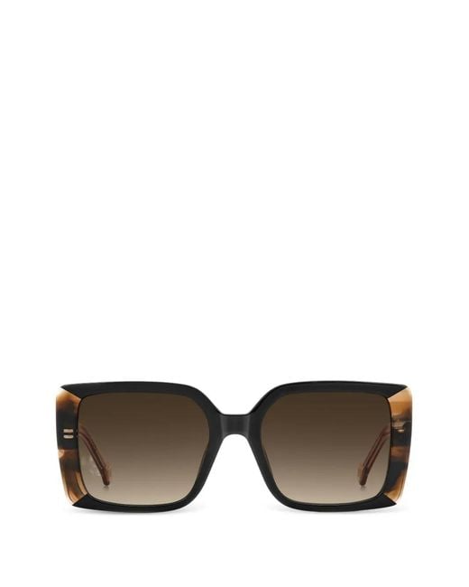 Carolina Herrera Gray Square-Frame Sunglasses