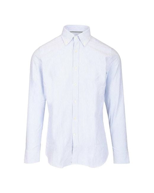 Al Duca D'aosta White Striped Button-Down Shirt for men