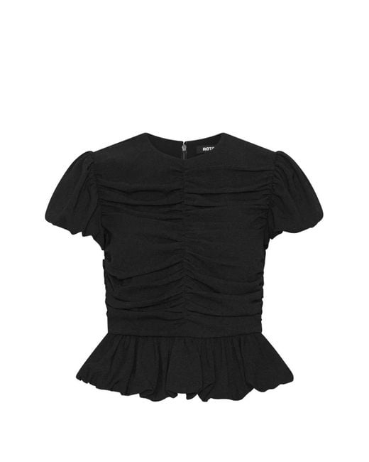ROTATE BIRGER CHRISTENSEN Black Haut À Manches Bouffantes