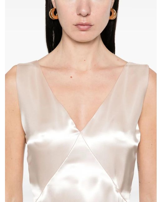 Philosophy Di Lorenzo Serafini White Satin-Finish Maxi Skirt