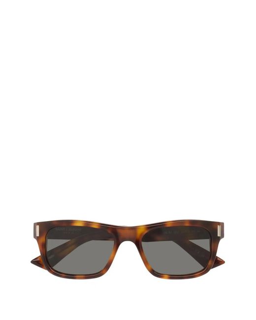 Saint Laurent Gray Sl83 Rectangle-Frame Sunglasses