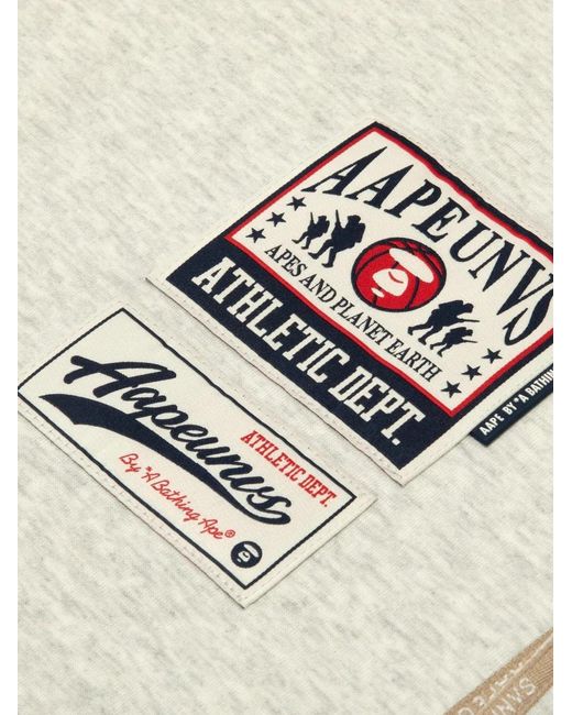 Aape By A Bathing Ape White Patch Baseball Shirt for men