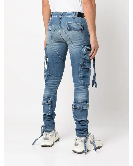 Amiri Blue Skinny Cargo Jeans for men