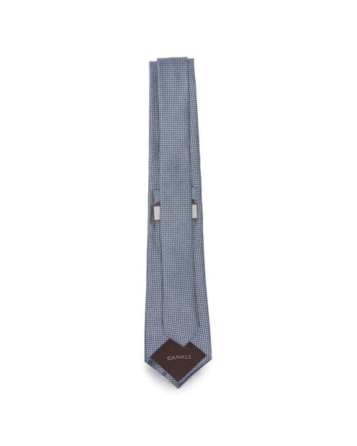 Canali Blue Micro-Pattern Silk Tie for men