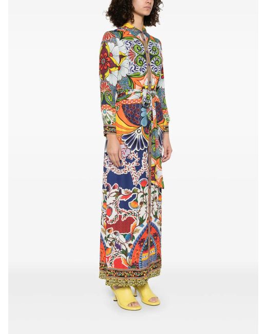 Alice + Olivia White Chassidy Printed Shirt Dress