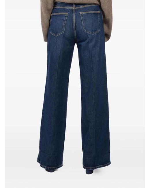 FRAME Blue Cuffed Five-Pocket Jeans