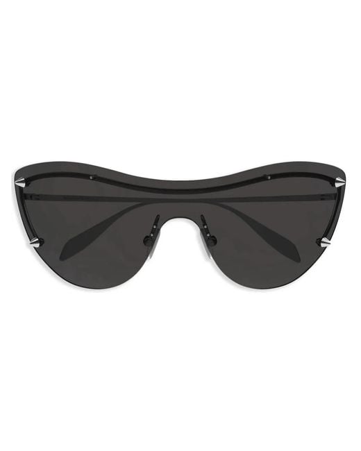 McQueen Black Oversize-Frame Sunglasses