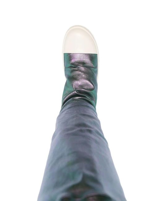 Rick Owens Green Stocking Metallic Sneaker-Boots