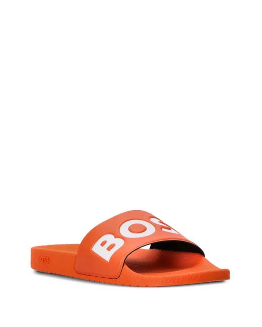 Boss Red Logo-Detail Slides for men