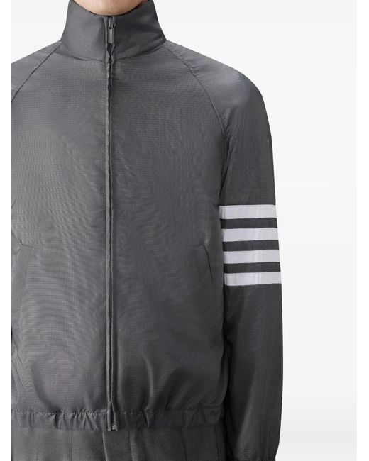 Thom Browne Gray 4-Bar Raglan-Sleeve Track Jacket for men