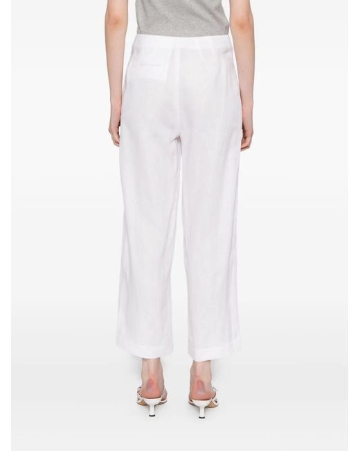Reformation White Joni Linen Cropped Pants