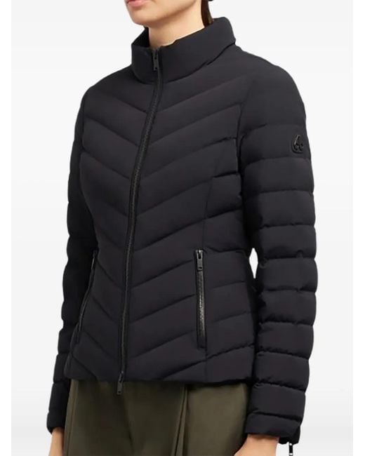 Moose Knuckles Black Elora Zip-Up Puffer Jacket
