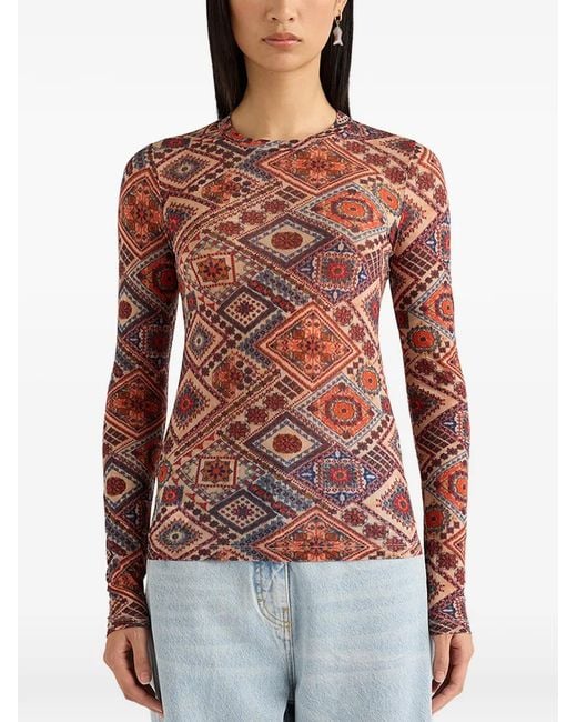 Momoní Red Waina Long-Sleeves Top