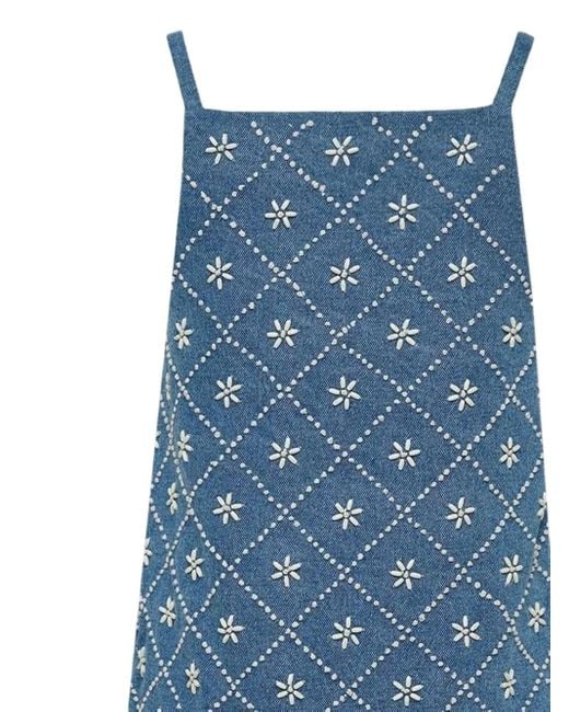 Rag & Bone Blue Gentry Embroidered Denim Dress