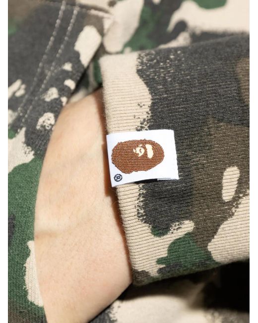 A Bathing Ape Green Logo Hoodie for men