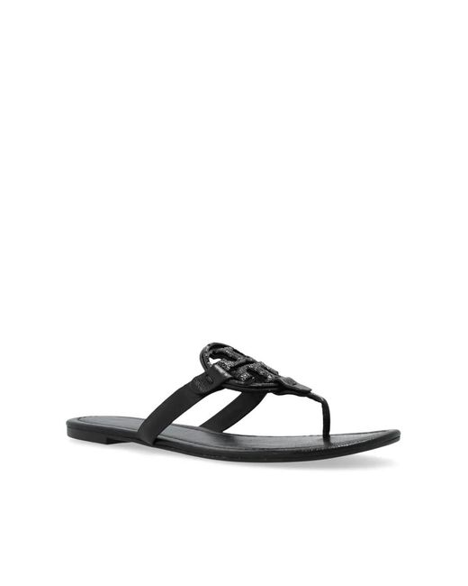 Tory Burch Black Leather Slides
