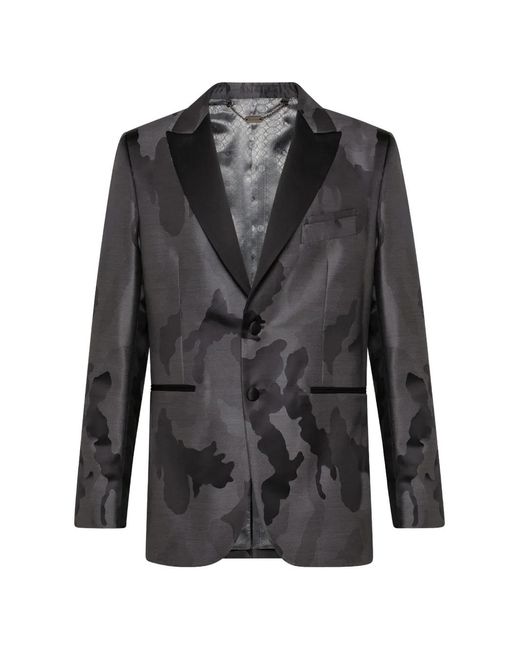Billionaire Black Camouflage-Pattern Blazer for men