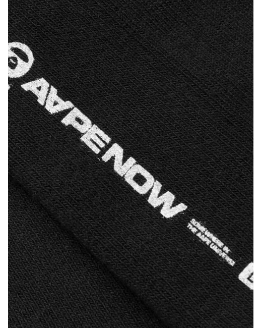 Aape By A Bathing Ape Black Logo Socks for men