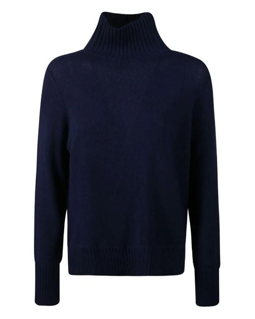 Allude Blue High-Neck Sweater