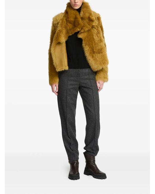 Yves Salomon Yellow Veste En Peau Lainée