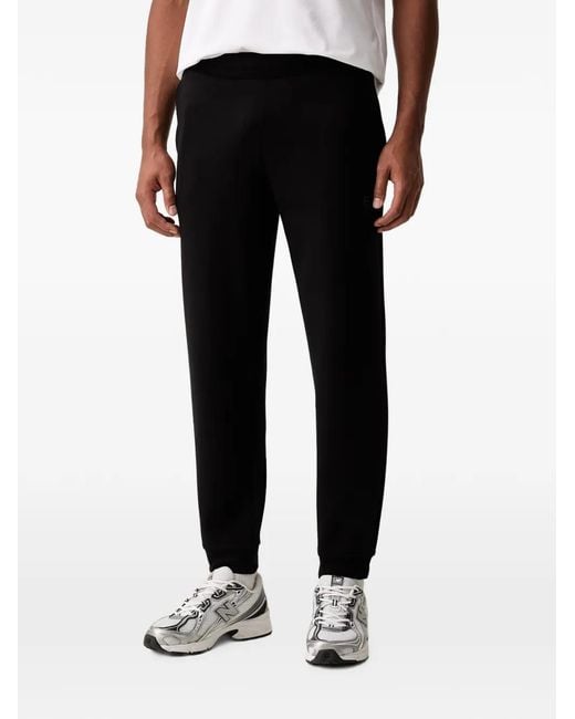 EA7 Black Logo-Print Zip-Up Tracksuit for men