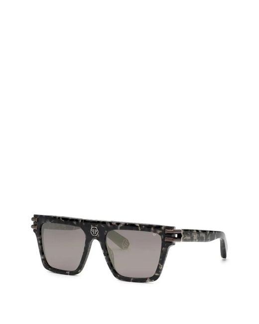 Philipp Plein Gray Tortoiseshell-Effect Square-Frame Sunglasses for men