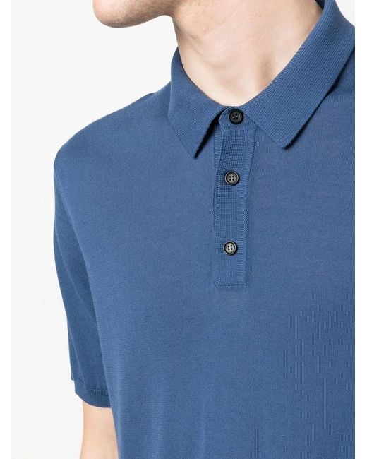 Roberto Collina Blue Cotton Polo Shirt for men