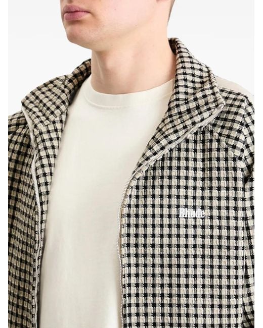 Rhude White Gingham Hamptons Track Jacket for men