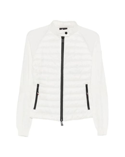 Moncler White Quilted Zip Jacket for men