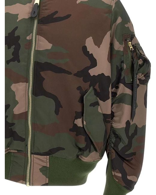 Alpha Industries Green Ma-1 Base Flight Zip-Up Bomber Jacket for men