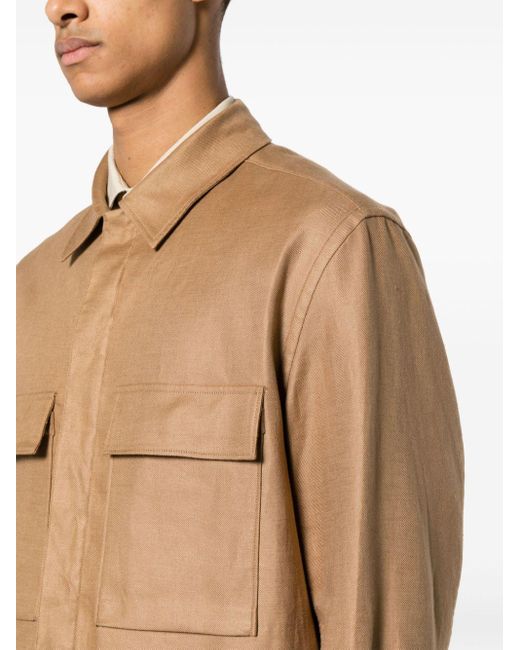 Camisa de manga larga Zegna de hombre de color Brown