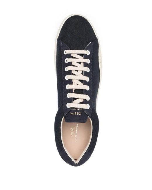 Zespà Blue Leather Lace-Up Trainers for men