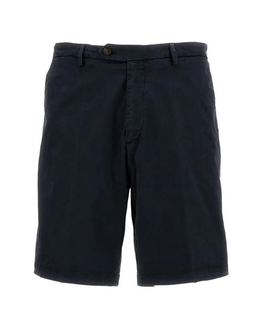 Briglia 1949 Blue Buttoned Back-Pocket Shorts for men