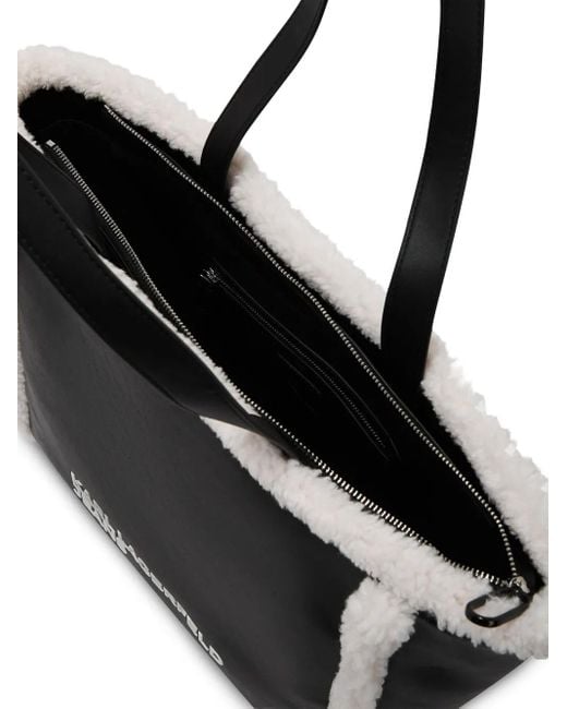 Borsa Tote Con Orlo di Karl Lagerfeld in Black