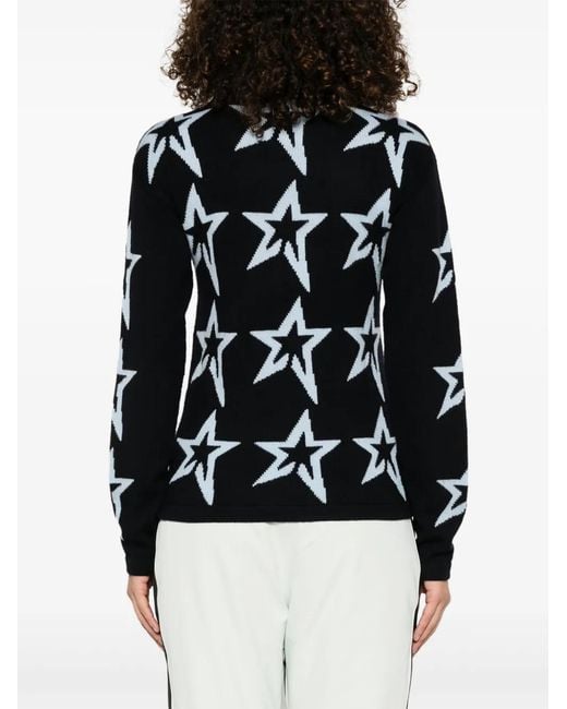 Perfect Moment Black Star Dust Wool Turtleneck Sweater