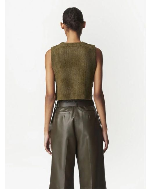 Altuzarra Green Amani Knitted Crop Top