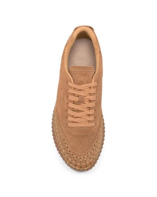 Chloé Brown Baskets Nama En Daim
