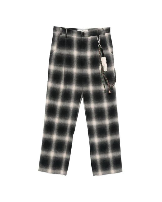 Song For The Mute Gray Pattern Trousers for men