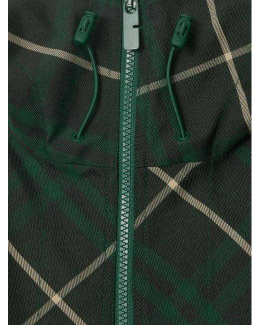 Burberry Green Hooded Check-print Twill Jacket for men
