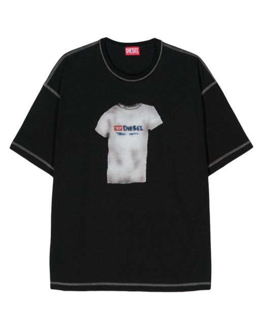 DIESEL Black T-boxt-n12 Cotton T-shirt for men