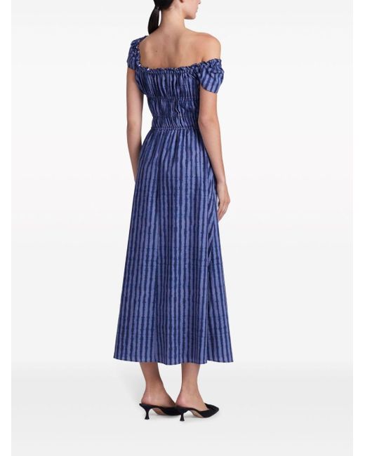 Altuzarra Blue Lily Striped Midi Dress